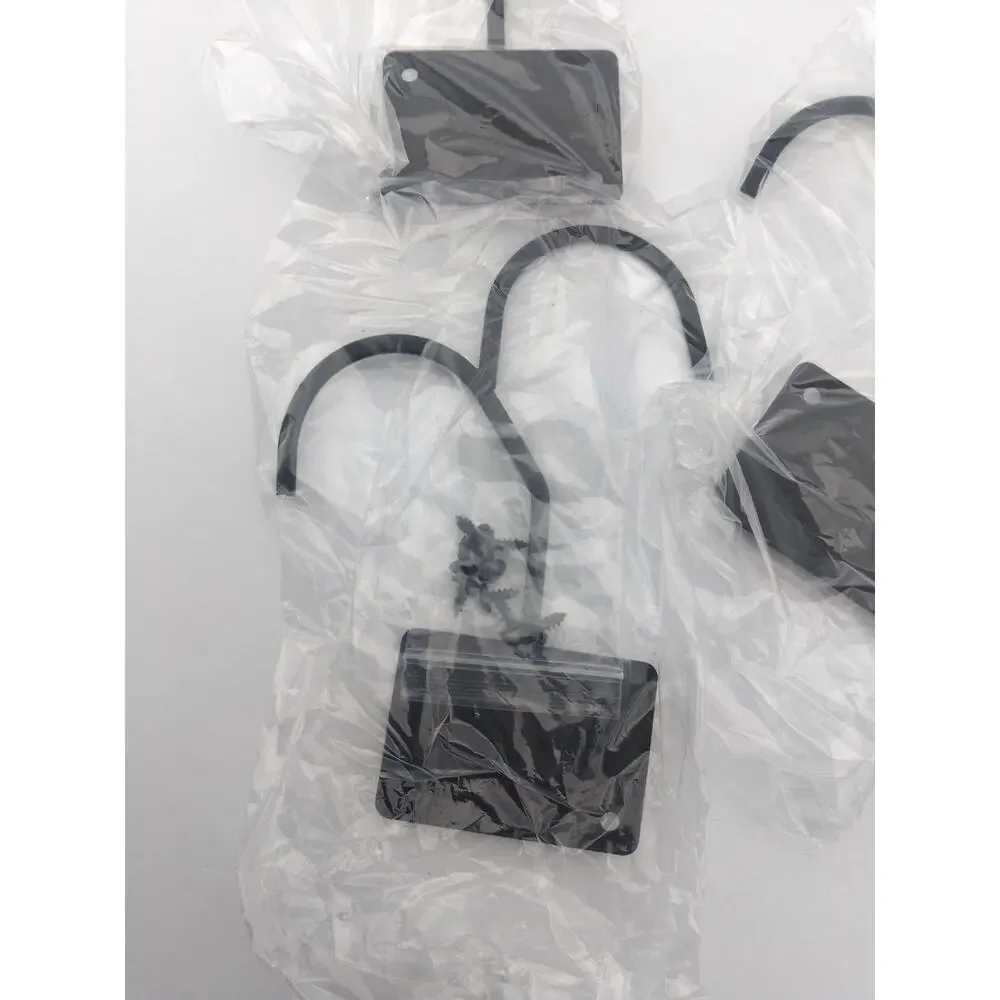 4 Pcs Self Adhesive Banana Hook Under Cabinet, Foldable Banana Hanger Black
